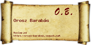 Orosz Barabás névjegykártya